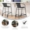 Flash Furniture Lila  Commercial Grade Indoor-Outdoor PE Rattan Restaurant Barstool with Black Aluminum Frame and Footrest in Black, PK2 2-SDA-AD632032R-BK-GG - alternate 5